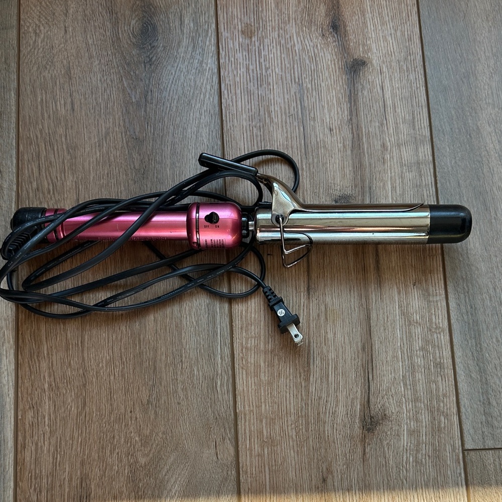 Pink and Silver Curling Iron